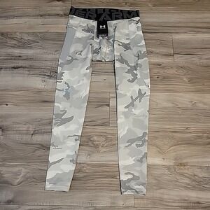 Under Armour Cold Gear Infrared Camo Mens Legging Size L White Grey 1381747-011